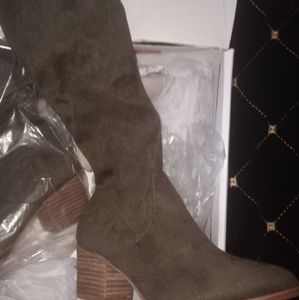Brand new deep green over the knee boots